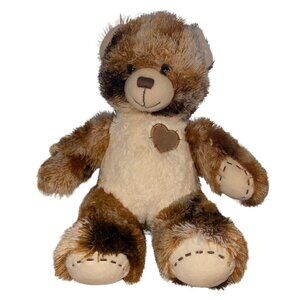 Build-A-Bear Workshop Brown Plush Teddy Bear With Heart Patch 16" Soft Stuffed A